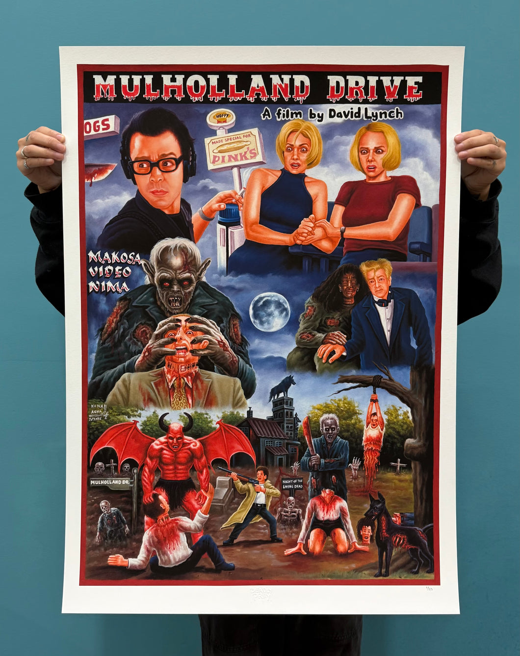 Mulholland Drive - Limited Edition Archival Giclée Print from Static Medium by Mr. Nana Agyq