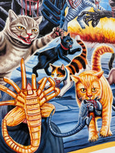 Load image into Gallery viewer, Alien x Cats - Archival Giclée Print from Static Medium by Daniel (Artist’s Proof)
