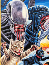 Load image into Gallery viewer, Alien x Cats - Archival Giclée Print from Static Medium by Daniel (Artist’s Proof)