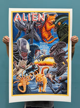 Load image into Gallery viewer, Alien x Cats - Archival Giclée Print from Static Medium by Daniel (Artist’s Proof)