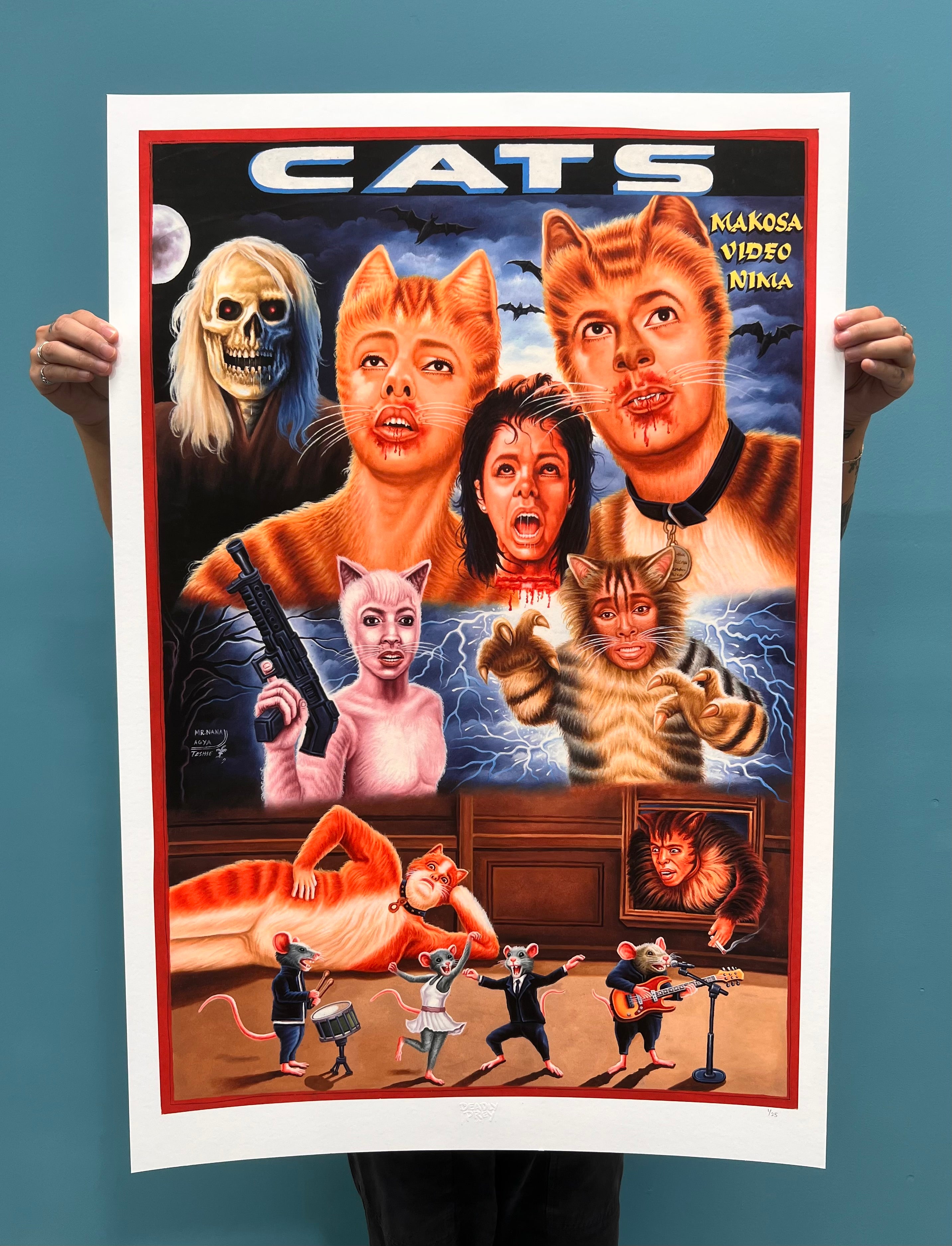 Cats - Limited Edition Archival Giclée Print from Static Medium by Mr. Nana Agyq