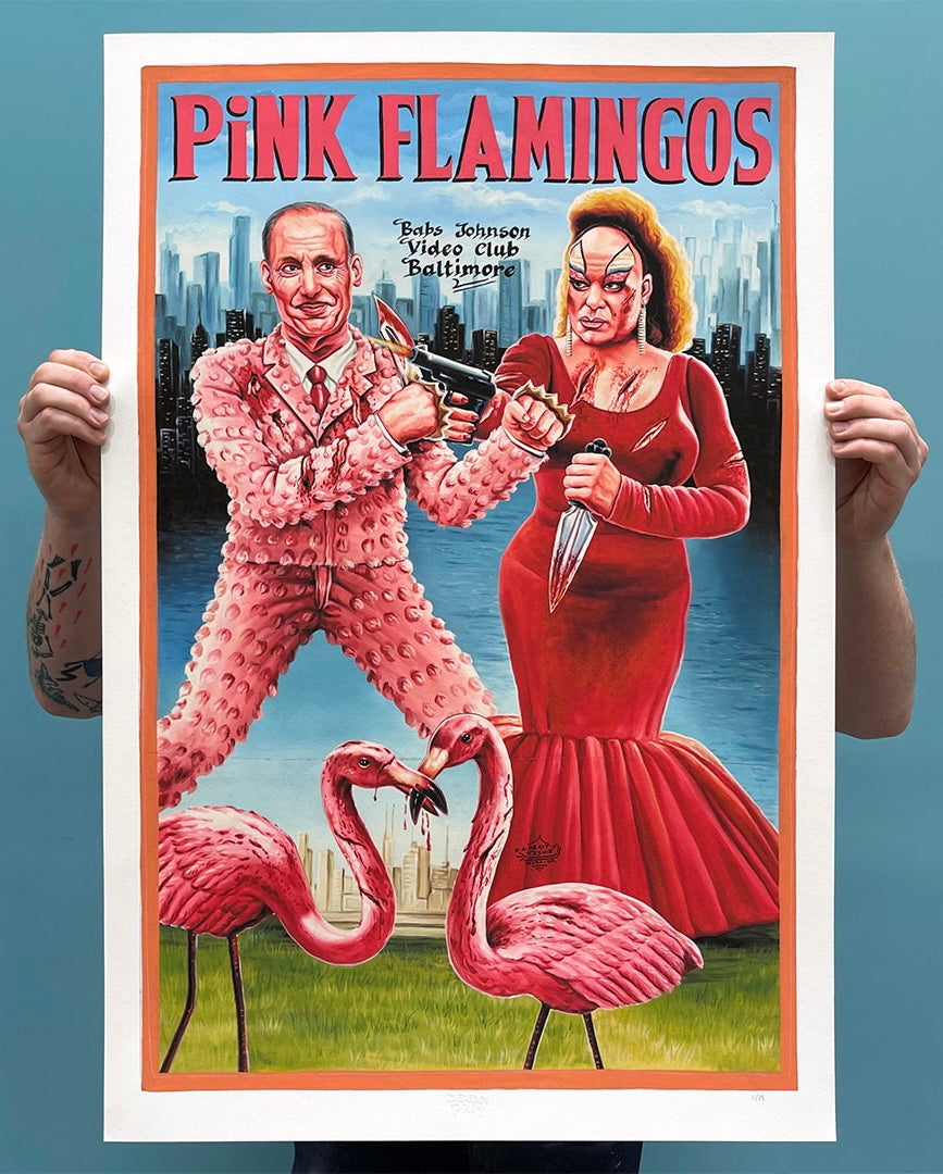 Pink Flamingos - Archival Giclée Print from Static Medium by Heavy