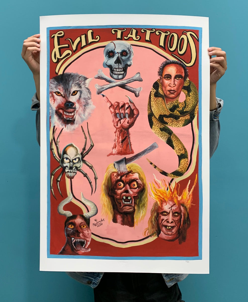 Evil Tattoos - Limited Edition Archival Giclée Print from Static Mediu ...