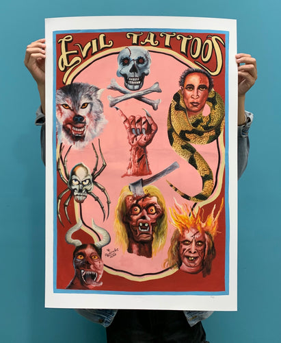 Evil Tattoos - Limited Edition Archival Giclée Print from Static Medium by Farkira