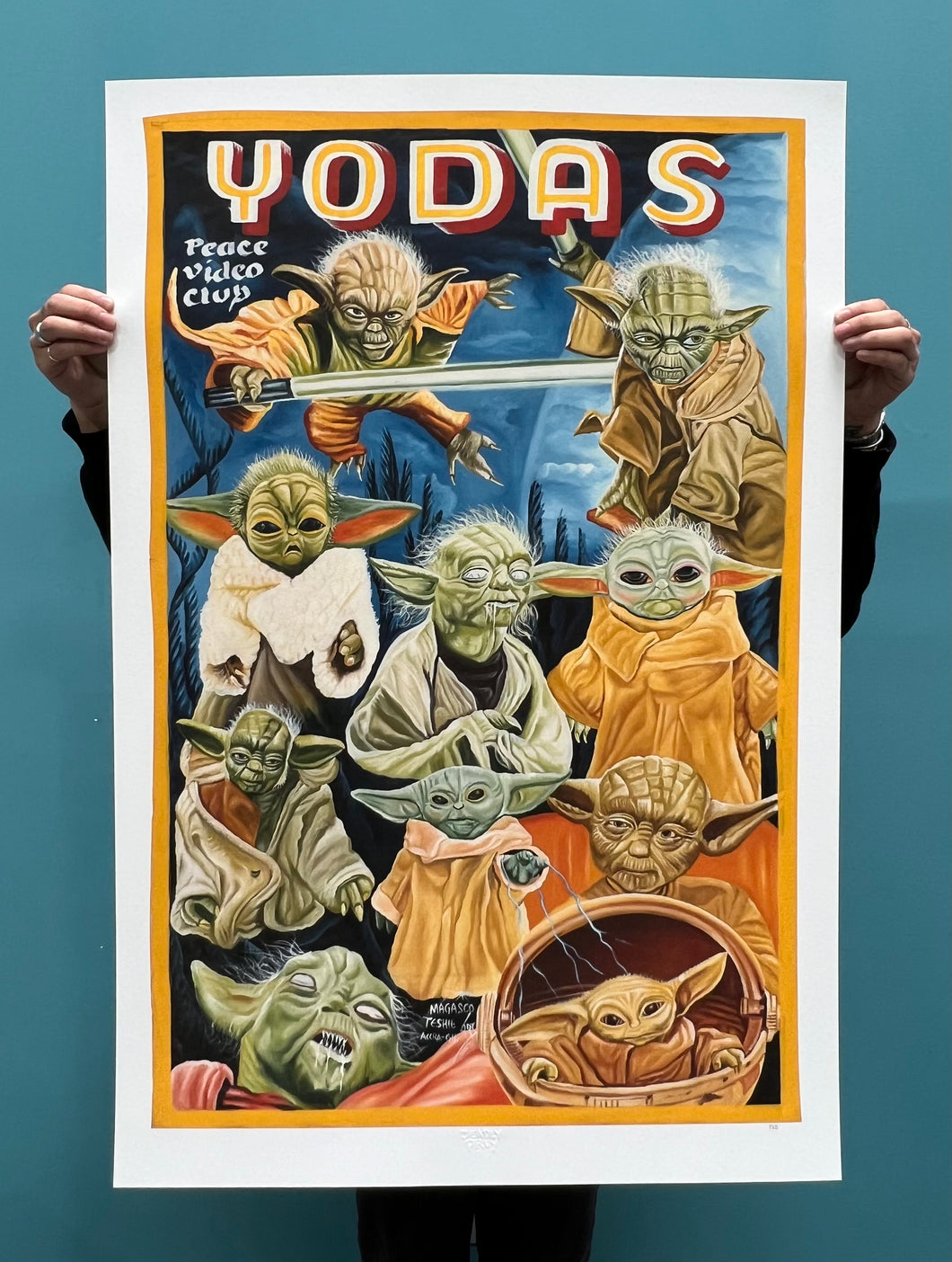 Yodas - Limited Edition Archival Giclée Print from Static Medium by Magasco